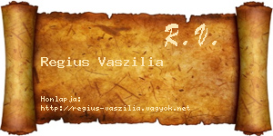 Regius Vaszilia névjegykártya